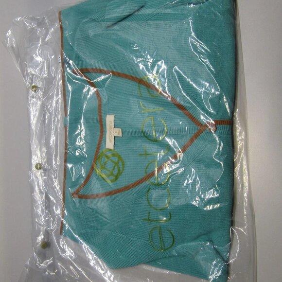 Etcetera Women's Seafarer V-Neck Cardigan Sweater Sea Blue Size S | NWT - Picture 2 of 7